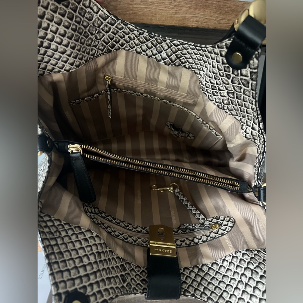 Brahmin Elisa Snake Print Hobo Shoulder Bag - Picture 8 of 10